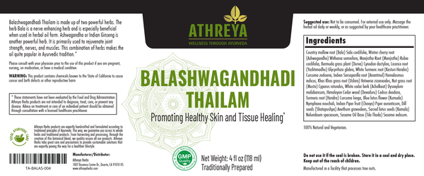 Balaswagandhadi Thailam | Ayurvedic Herbal Oil For Promoting Muscle ...